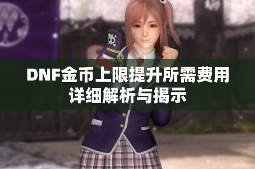 DNF金币上限提升所需费用详细解析与揭示