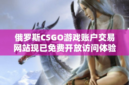 俄罗斯CSGO游戏账户交易网站现已免费开放访问体验