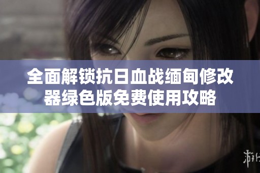 全面解锁抗日血战缅甸修改器绿色版免费使用攻略
