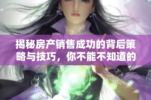 揭秘房产销售成功的背后策略与技巧，你不能不知道的秘密！