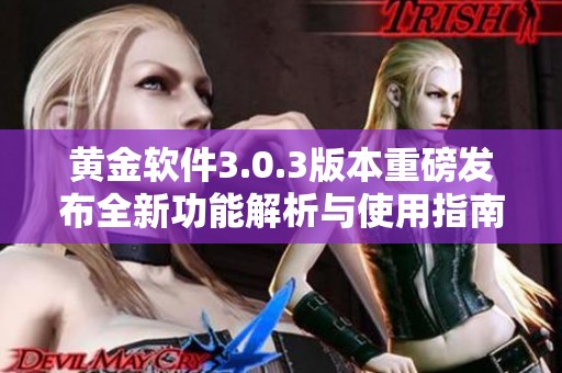 黄金软件3.0.3版本重磅发布全新功能解析与使用指南