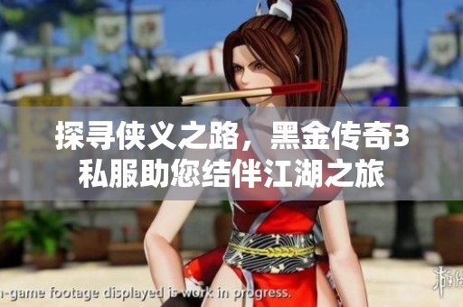 探寻侠义之路，黑金传奇3私服助您结伴江湖之旅