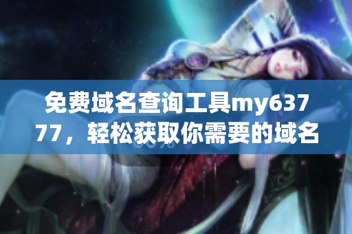 免费域名查询工具my63777，轻松获取你需要的域名信息