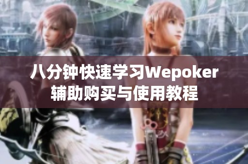 八分钟快速学习Wepoker辅助购买与使用教程