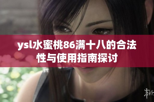 ysl水蜜桃86满十八的合法性与使用指南探讨