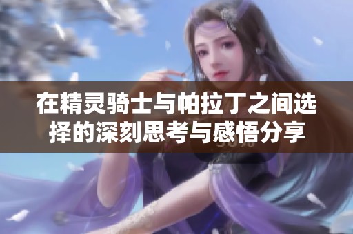 在精灵骑士与帕拉丁之间选择的深刻思考与感悟分享