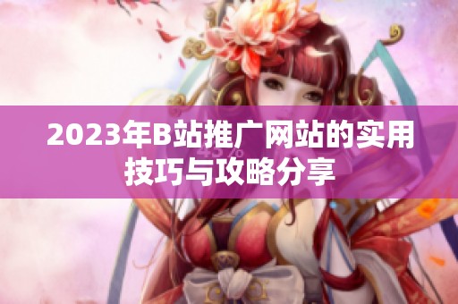 2023年B站推广网站的实用技巧与攻略分享