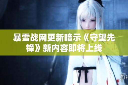 暴雪战网更新暗示《守望先锋》新内容即将上线