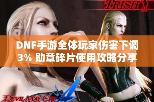 DNF手游全体玩家伤害下调3% 勋章碎片使用攻略分享
