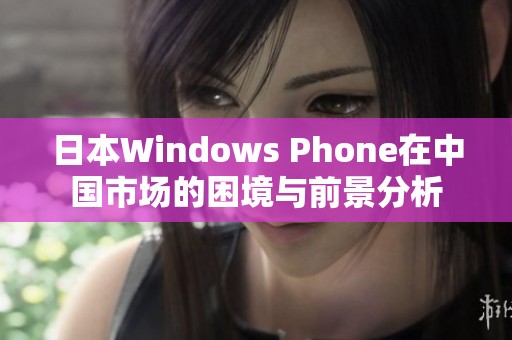 日本Windows Phone在中国市场的困境与前景分析
