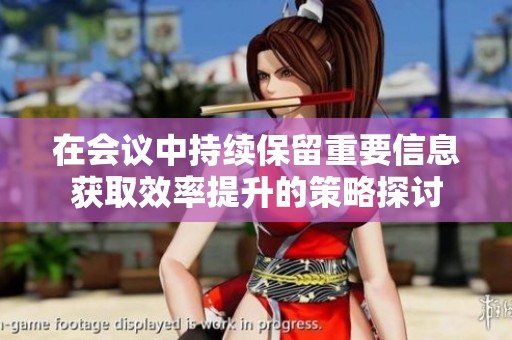 在会议中持续保留重要信息获取效率提升的策略探讨