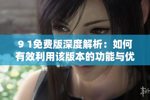 9 1免费版深度解析：如何有效利用该版本的功能与优势