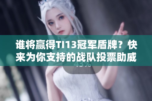 谁将赢得TI13冠军盾牌？快来为你支持的战队投票助威吧！