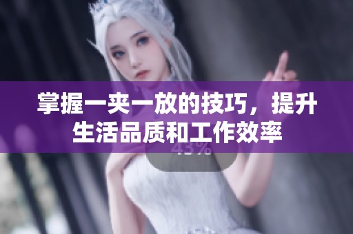 掌握一夹一放的技巧，提升生活品质和工作效率