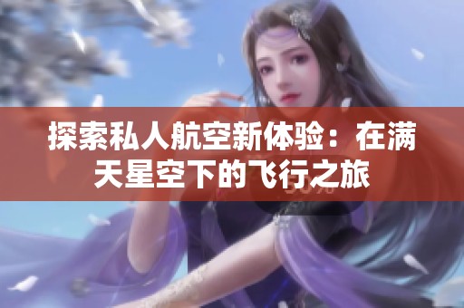 探索私人航空新体验：在满天星空下的飞行之旅