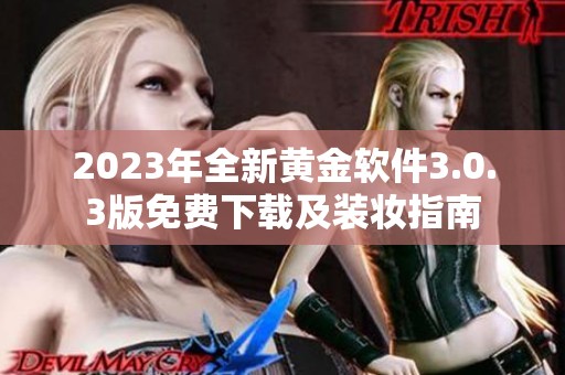 2023年全新黄金软件3.0.3版免费下载及装妆指南