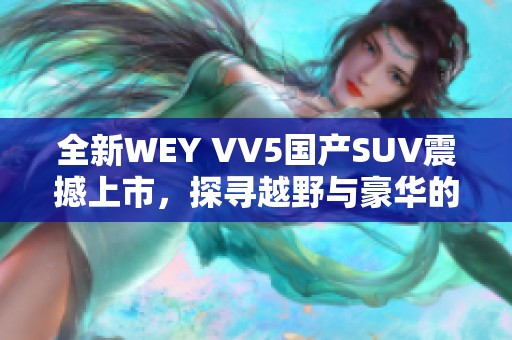 全新WEY VV5国产SUV震撼上市，探寻越野与豪华的完美结合
