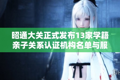 昭通大关正式发布13家学籍亲子关系认证机构名单与服务内容