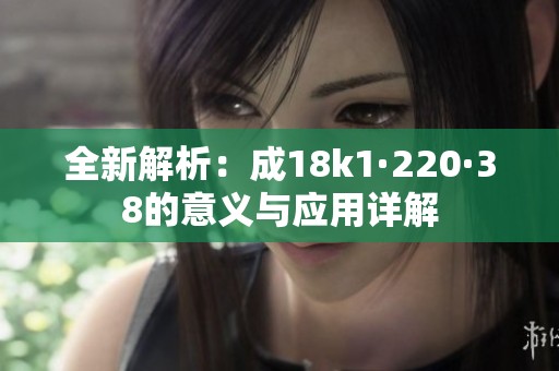 全新解析：成18k1·220·38的意义与应用详解